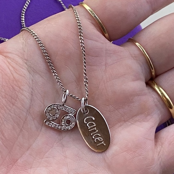 💛 Sterling Silver Zodiac Cancer Necklace - Picture 5 of 5